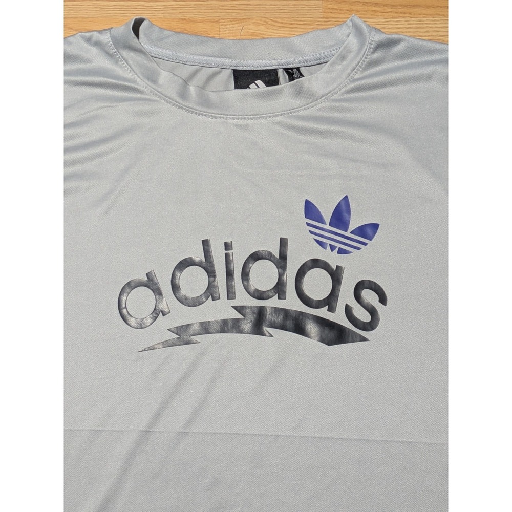 Adidas Performance Shirt Mens 2XL Gray Trefoil Logo Short Sleeve